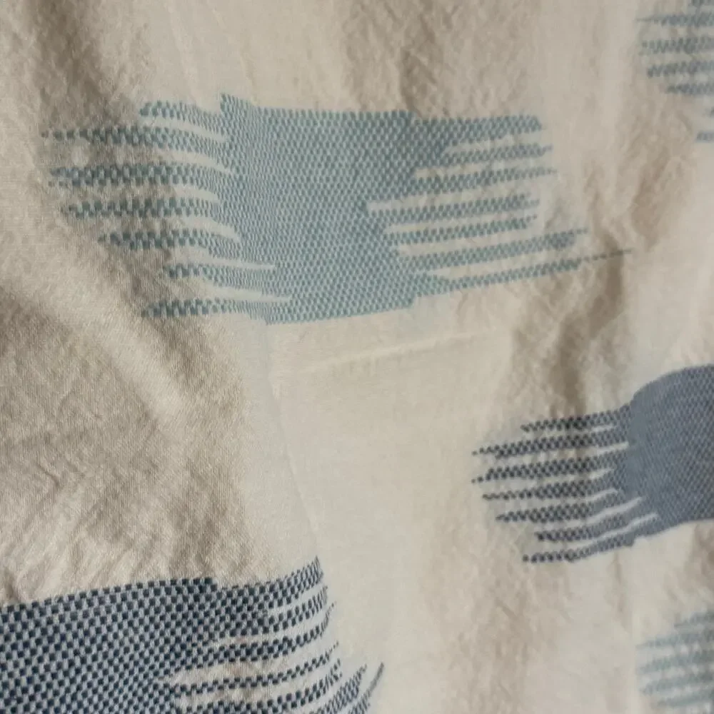 Anthropologie Pillowcases Set of 2 Cream Blue Cotton
